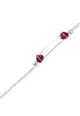 nice small ladybug silver baby id bracelet